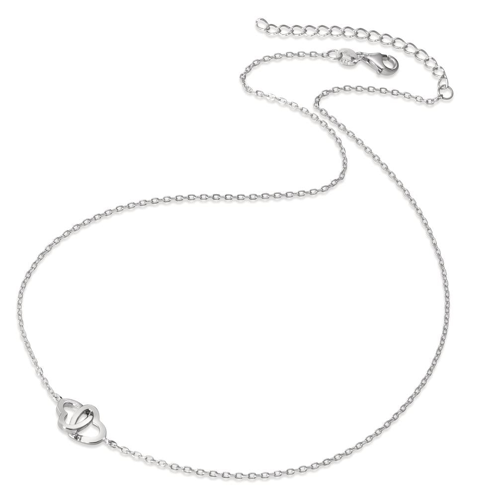 Collier Sølv rhodineret Hjerte 40-45 cm