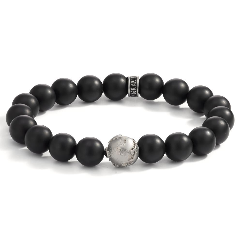 Armbånd Rustfrit stål Onyx globus 22 cm