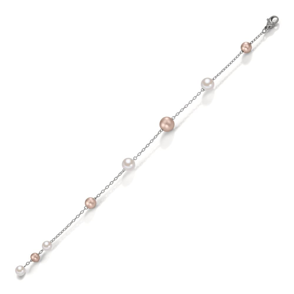 Armbånd Rustfrit stål, aluminium rose IP belagt Skalperle 17-18.5 cm Ø8 mm