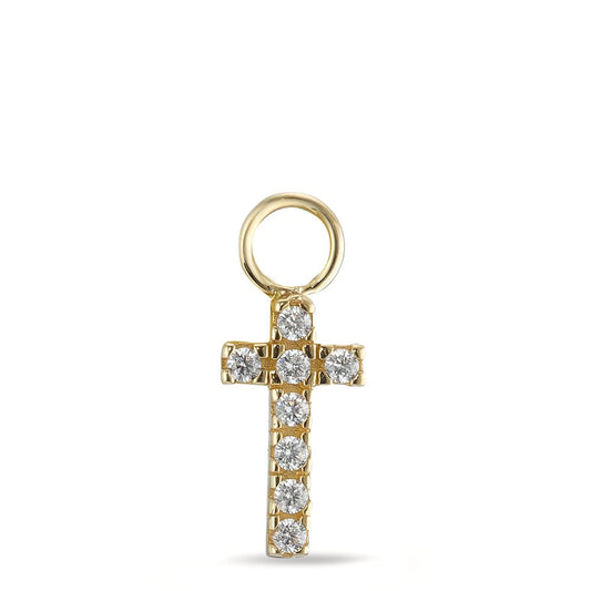 Charms 750/18K guld Zirconia 7 Sten Kryds