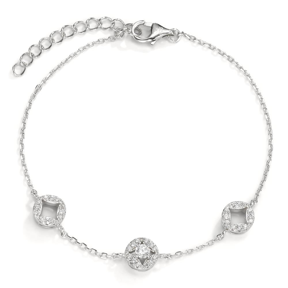 Armbånd Sølv Zirconia rhodineret 17-20 cm