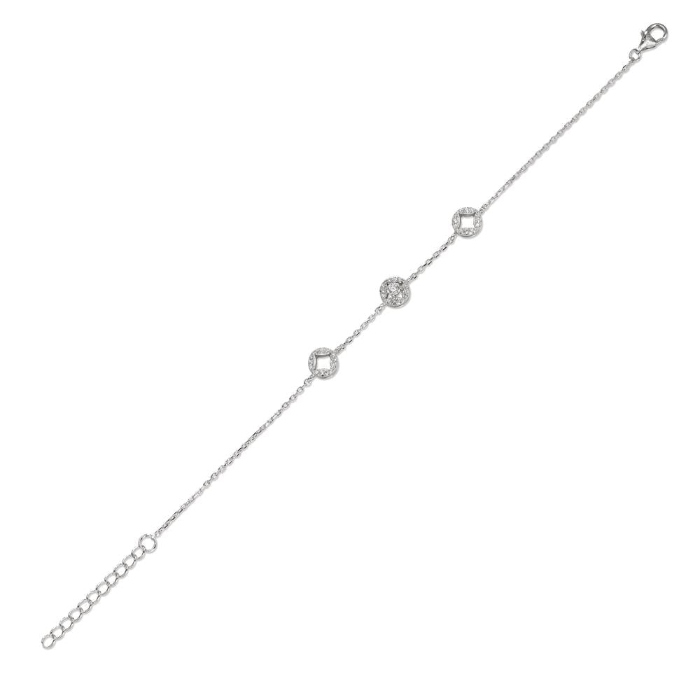 Armbånd Sølv Zirconia rhodineret 17-20 cm