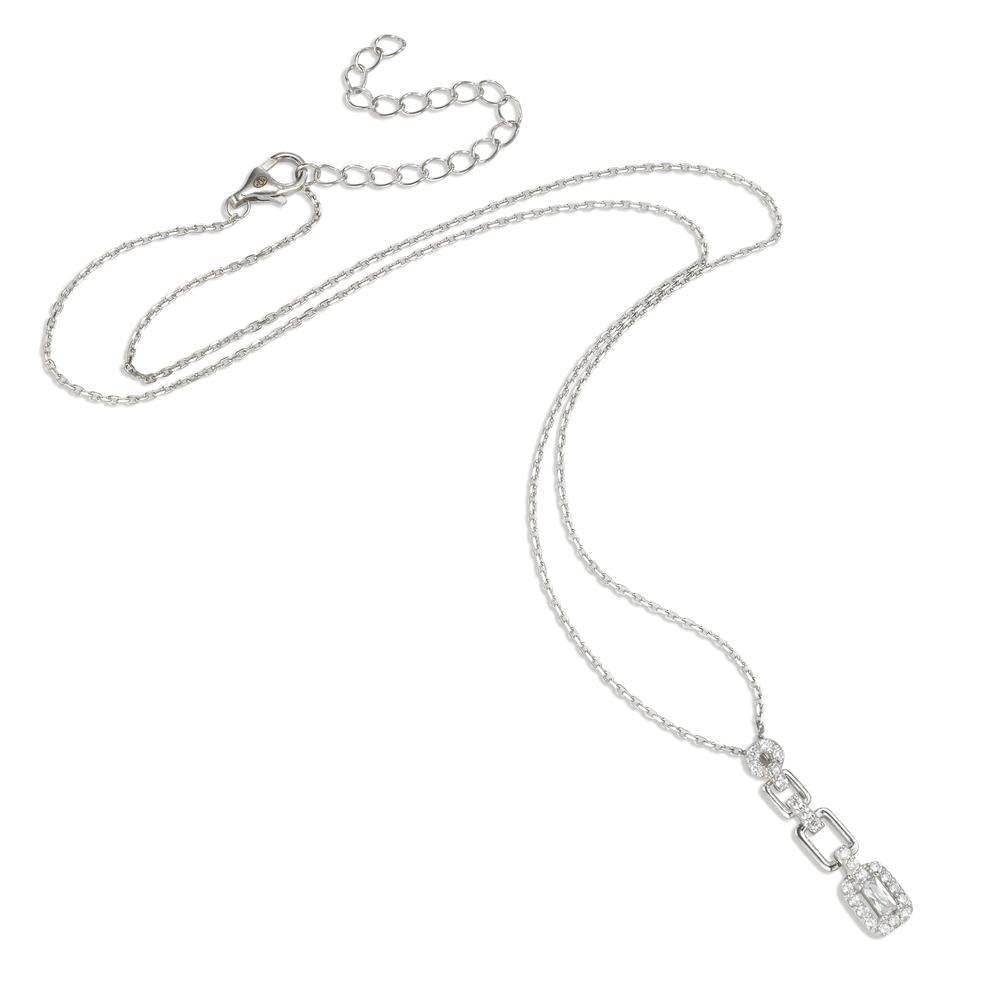 Collier Sølv Zirconia rhodineret 39-44 cm