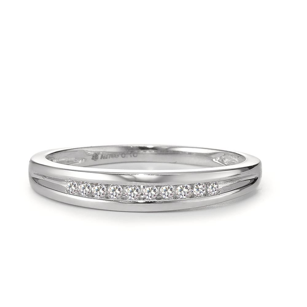 Memory ring 750/18K hvidguld Diamant 0.10 ct, 10 Sten , w-si