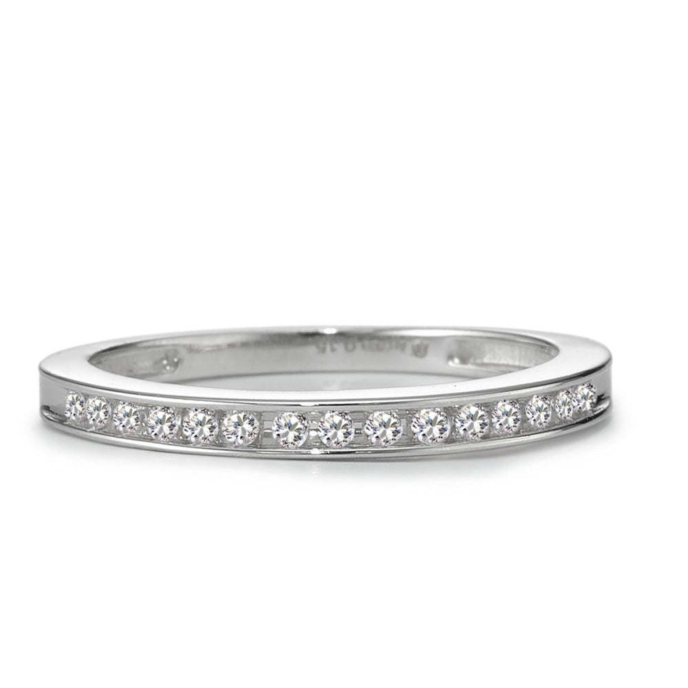 Memory ring 750/18K hvidguld Diamant 0.15 ct, 15 Sten , w-si