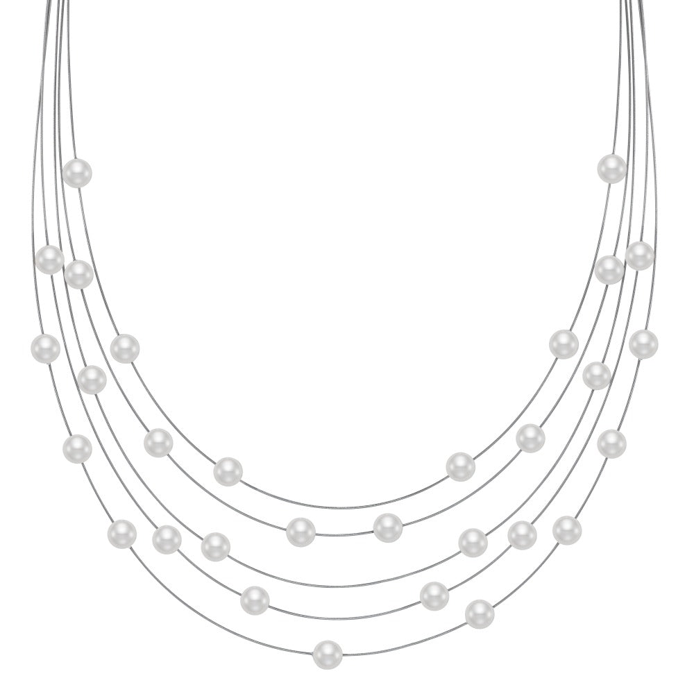 Collier Rustfrit stål Skalperle 42 cm