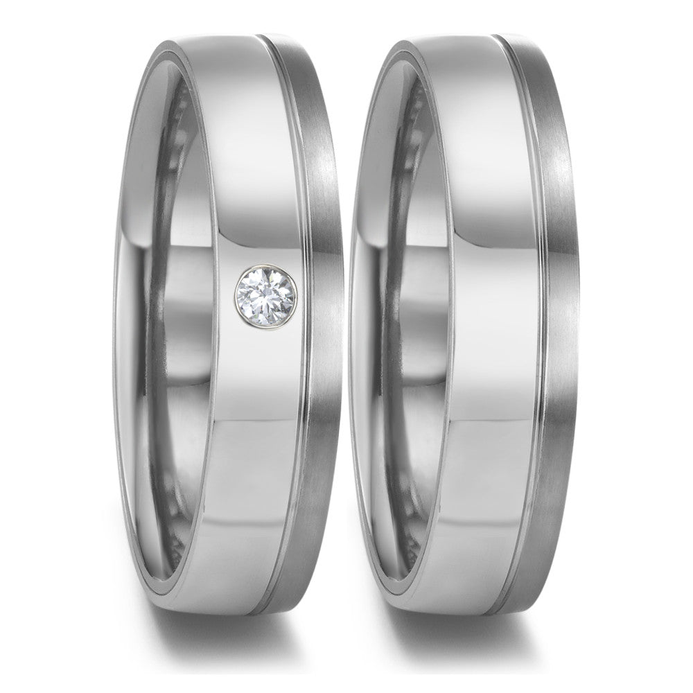 Partnerringe 999 tantal, 950 platin Diamant 0.04 ct, w-si