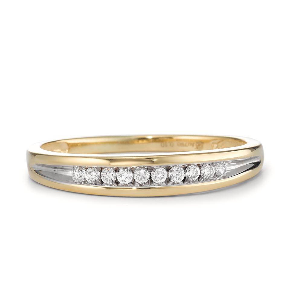 Fingerring 750/18K guld Diamant 0.10 ct, 10 Sten , w-si