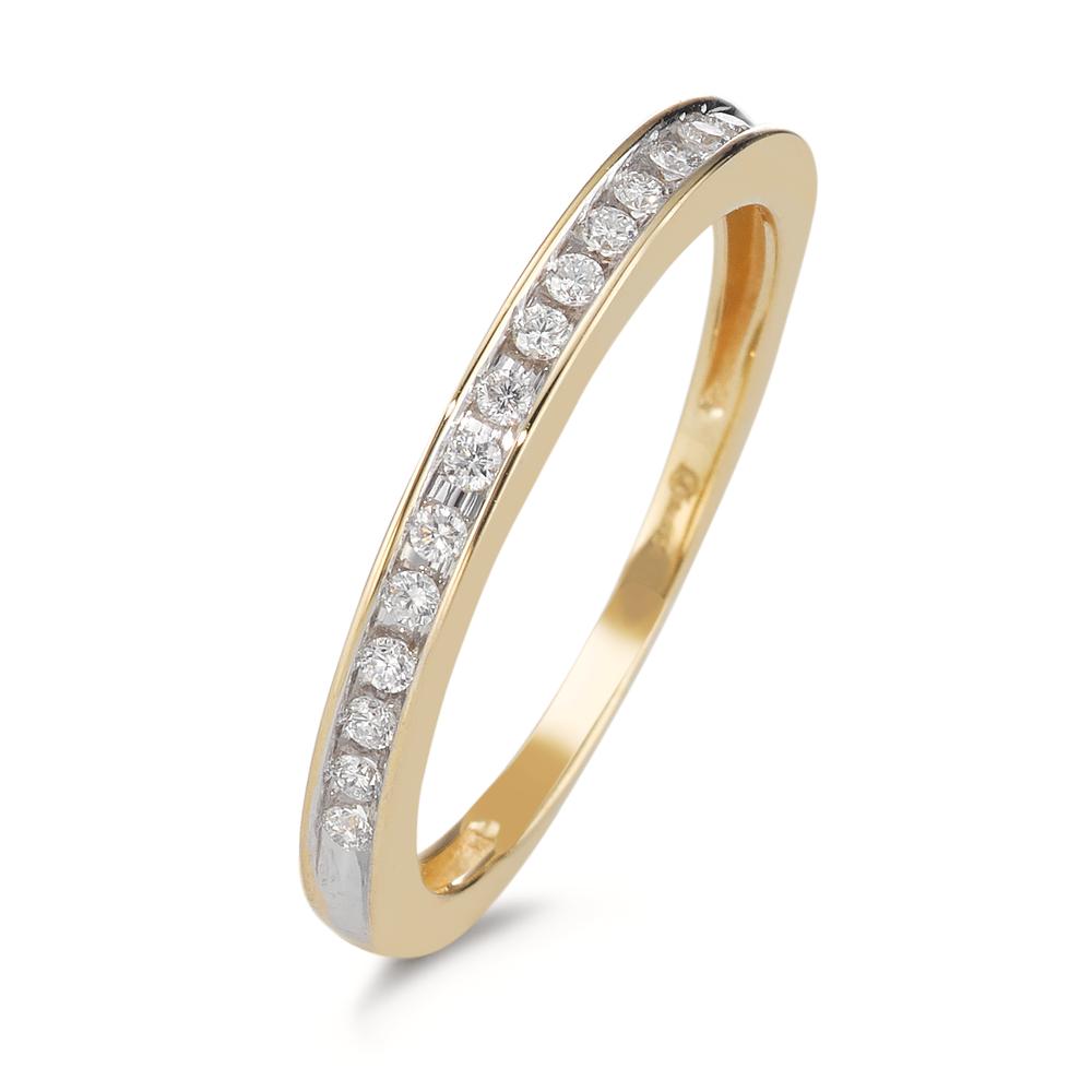 Fingerring 750/18K guld Diamant 0.15 ct, 15 Sten , w-si