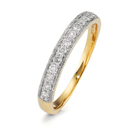 Fingerring 750/18K guld Diamant 0.25 ct, 12 Sten , w-si