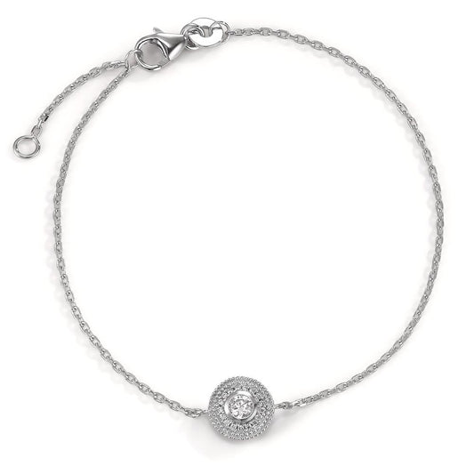 Armbånd Sølv Zirconia rhodineret 16.5-18.5 cm