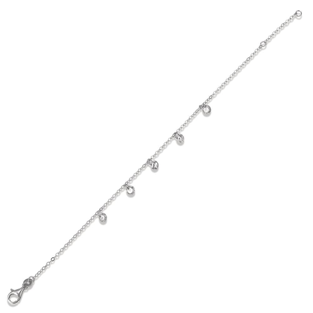 Armbånd Sølv Zirconia 5 Sten rhodineret 16-18 cm