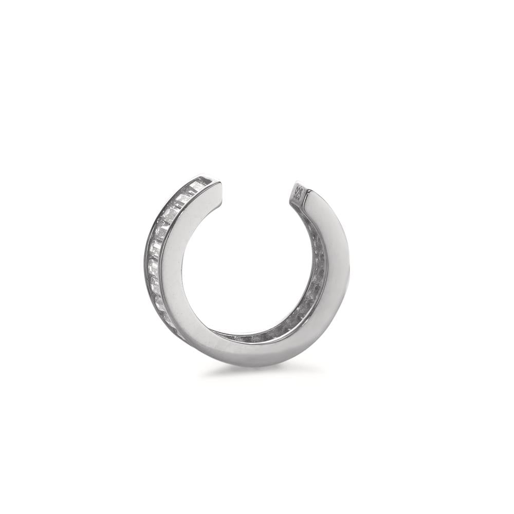 Øreclips Sølv Zirconia rhodineret Ø12 mm