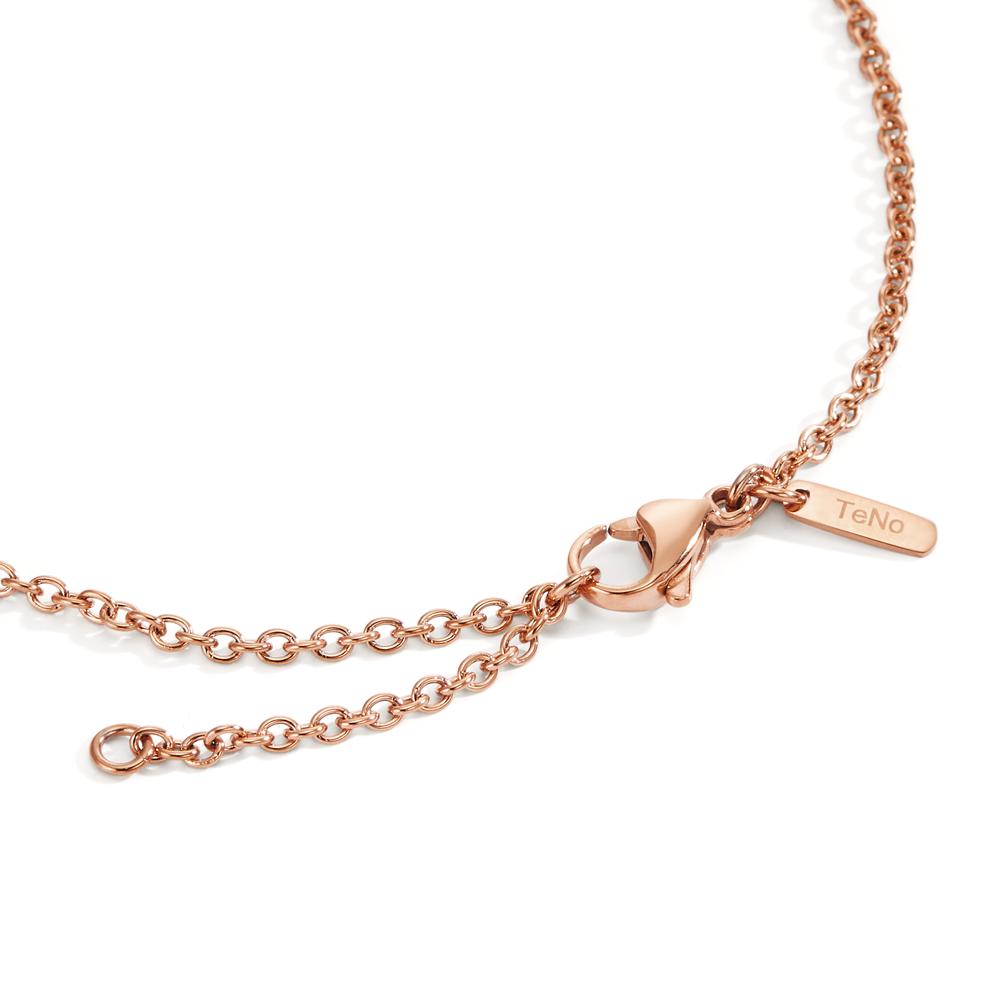 Collier Rustfrit stål rose IP belagt 42-45 cm