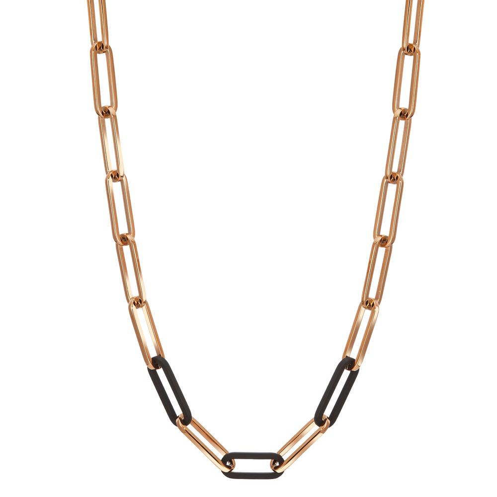 Collier Rustfrit stål, Kulstof rose IP belagt 45-48 cm