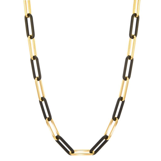 Collier Rustfrit stål, Kulstof gul IP belagt 45-48 cm