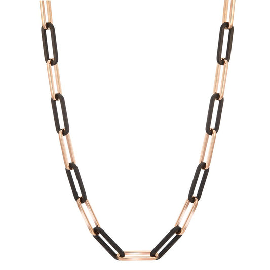 Collier Rustfrit stål, Kulstof rose IP belagt 45-48 cm