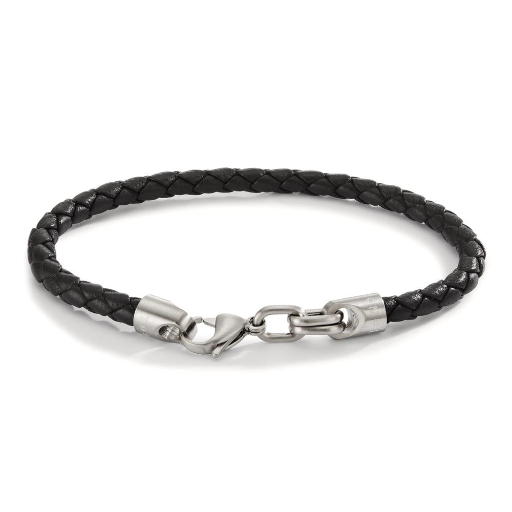 Armbånd Rustfrit stål, Læder 19 cm Ø5 mm