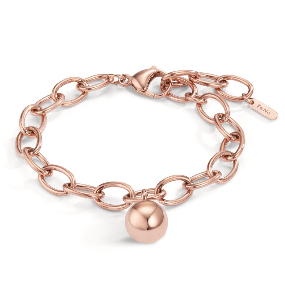 Armbånd Rustfrit stål rose IP belagt 16.5-21 cm