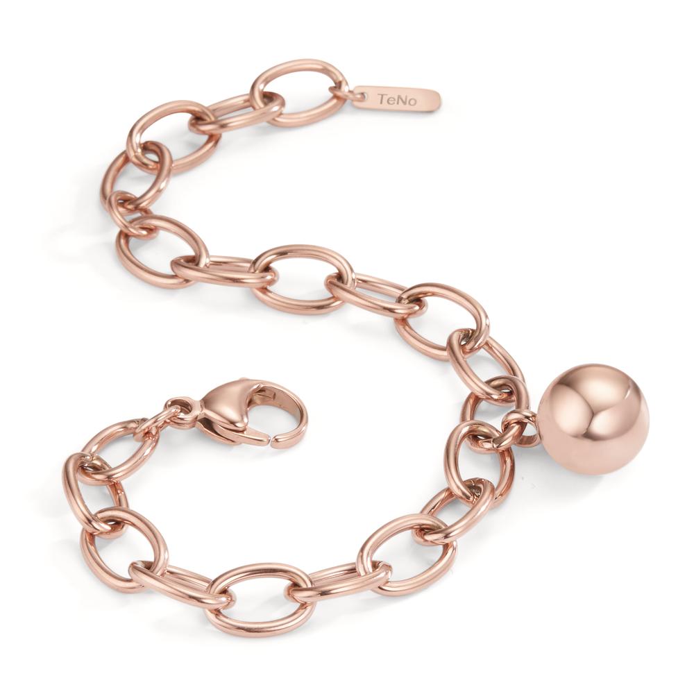 Armbånd Rustfrit stål rose IP belagt 16.5-21 cm