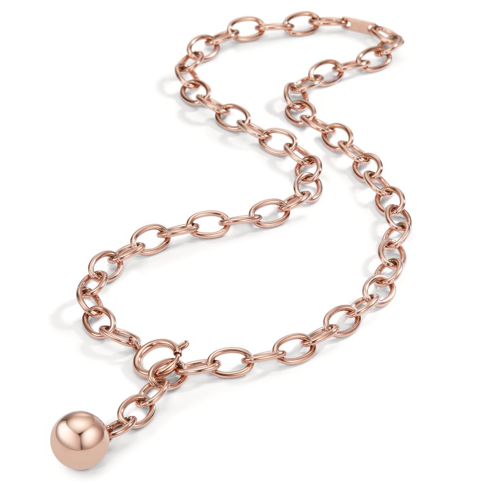 Collier Rustfrit stål rose IP belagt 55 cm