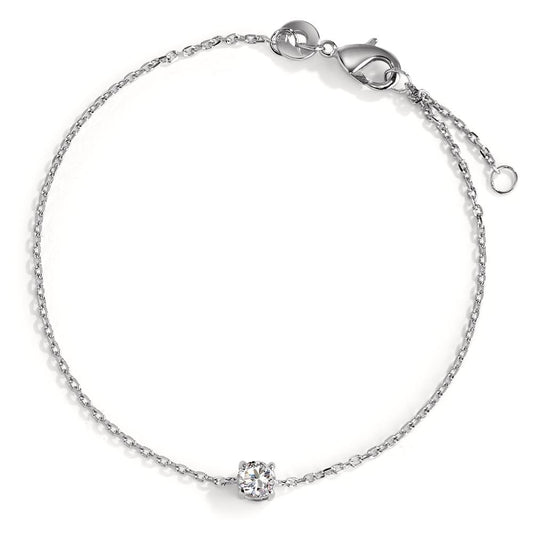 Armbånd Sølv Zirconia rhodineret 16-18 cm Ø4 mm