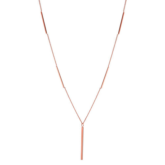 Collier Rustfrit stål rose IP belagt 41-47 cm