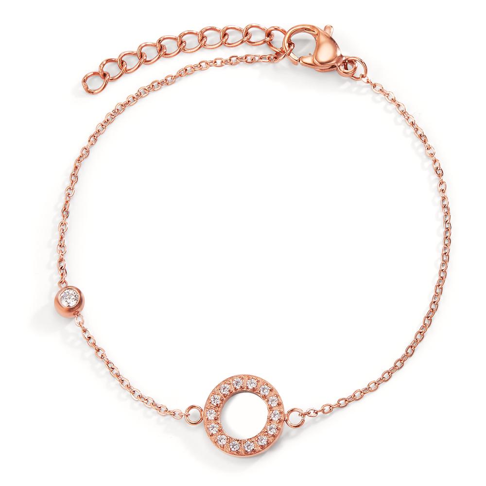 Armbånd Rustfrit stål Zirconia rose IP belagt 16-19 cm