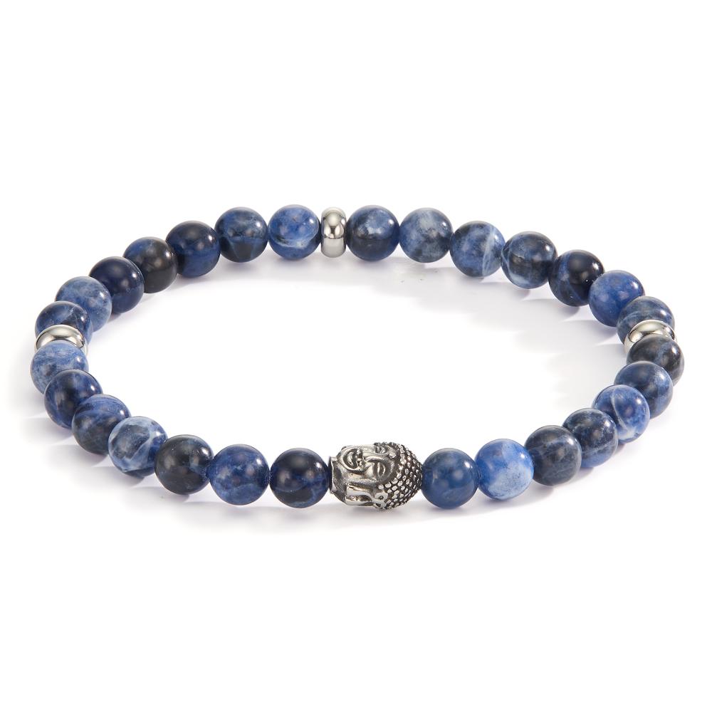 Armbånd Rustfrit stål Sodalit Buddha 20 cm Ø6.5 mm