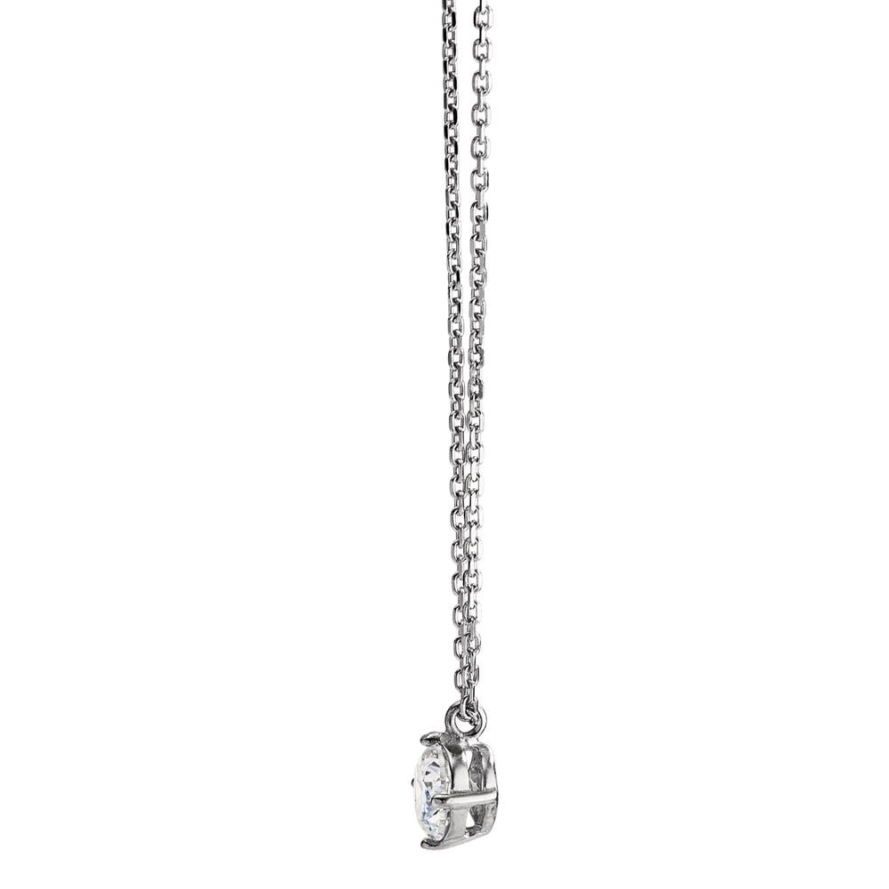 Collier Sølv Zirconia rhodineret 40-42 cm Ø6 mm