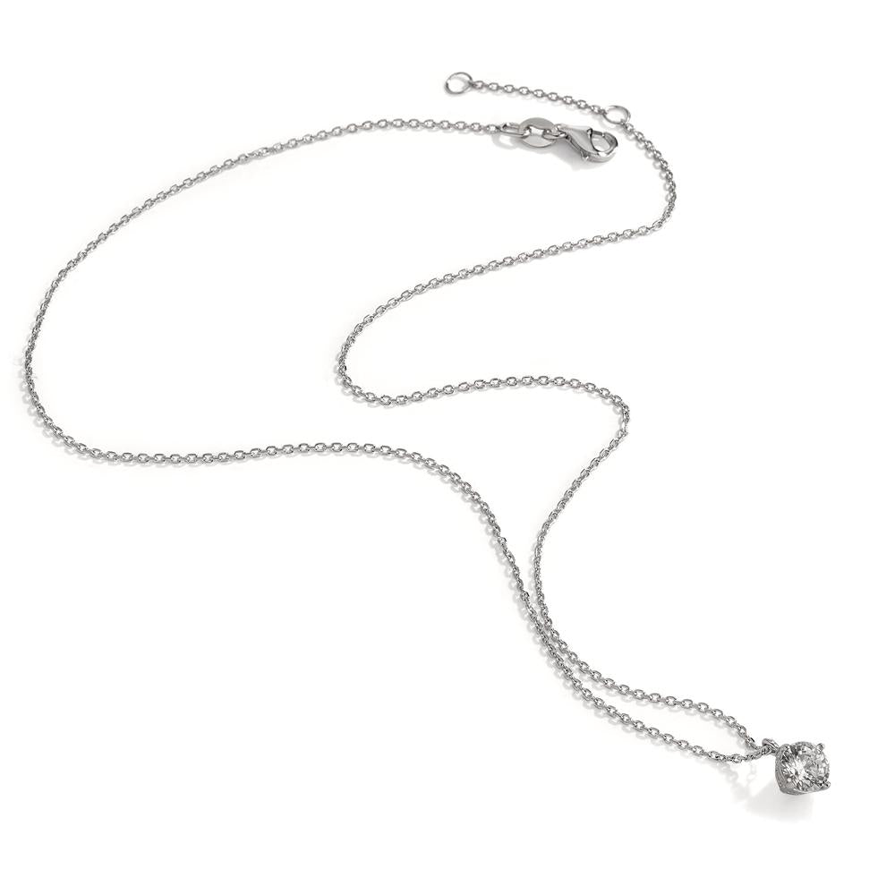 Collier Sølv Zirconia rhodineret 40-42 cm Ø6 mm