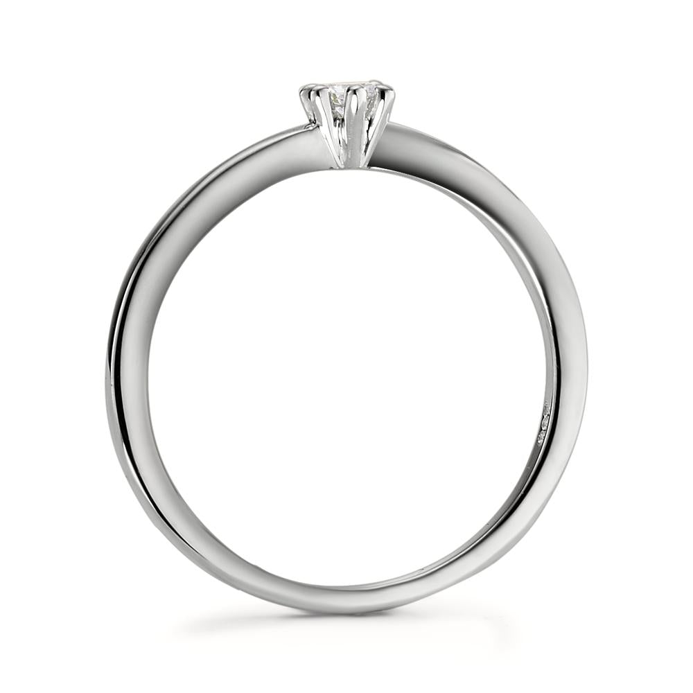 Solitaire ring 950 platin Diamant hvid , 0.07 ct, [Brillant], w-si