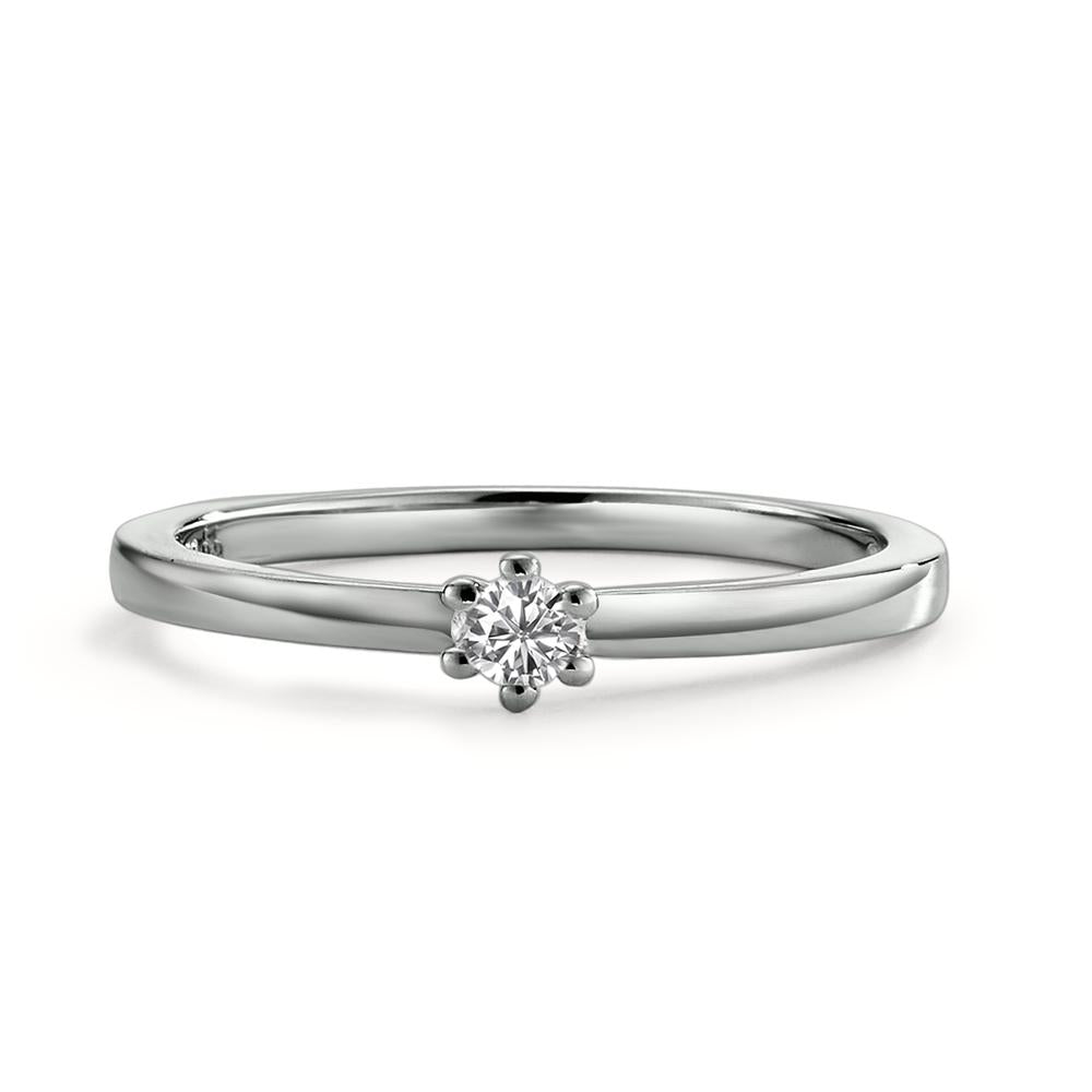 Solitaire ring 950 platin Diamant hvid , 0.07 ct, [Brillant], w-si