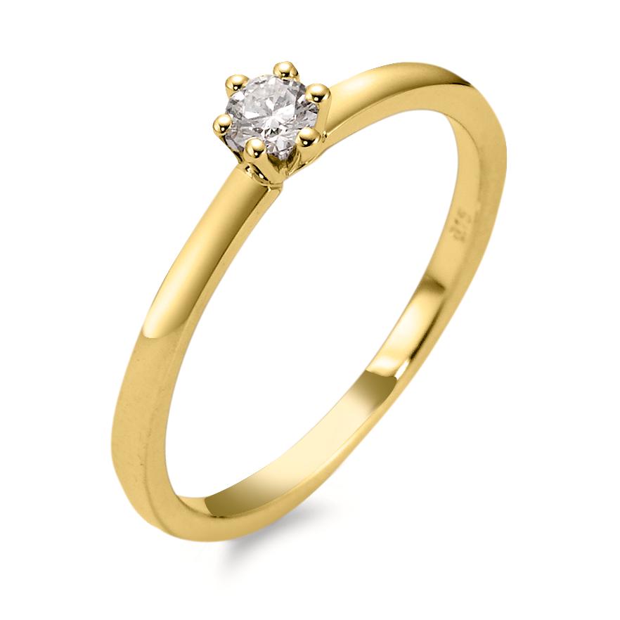 Solitaire ring 750/18K guld Diamant 0.15 ct, w-si