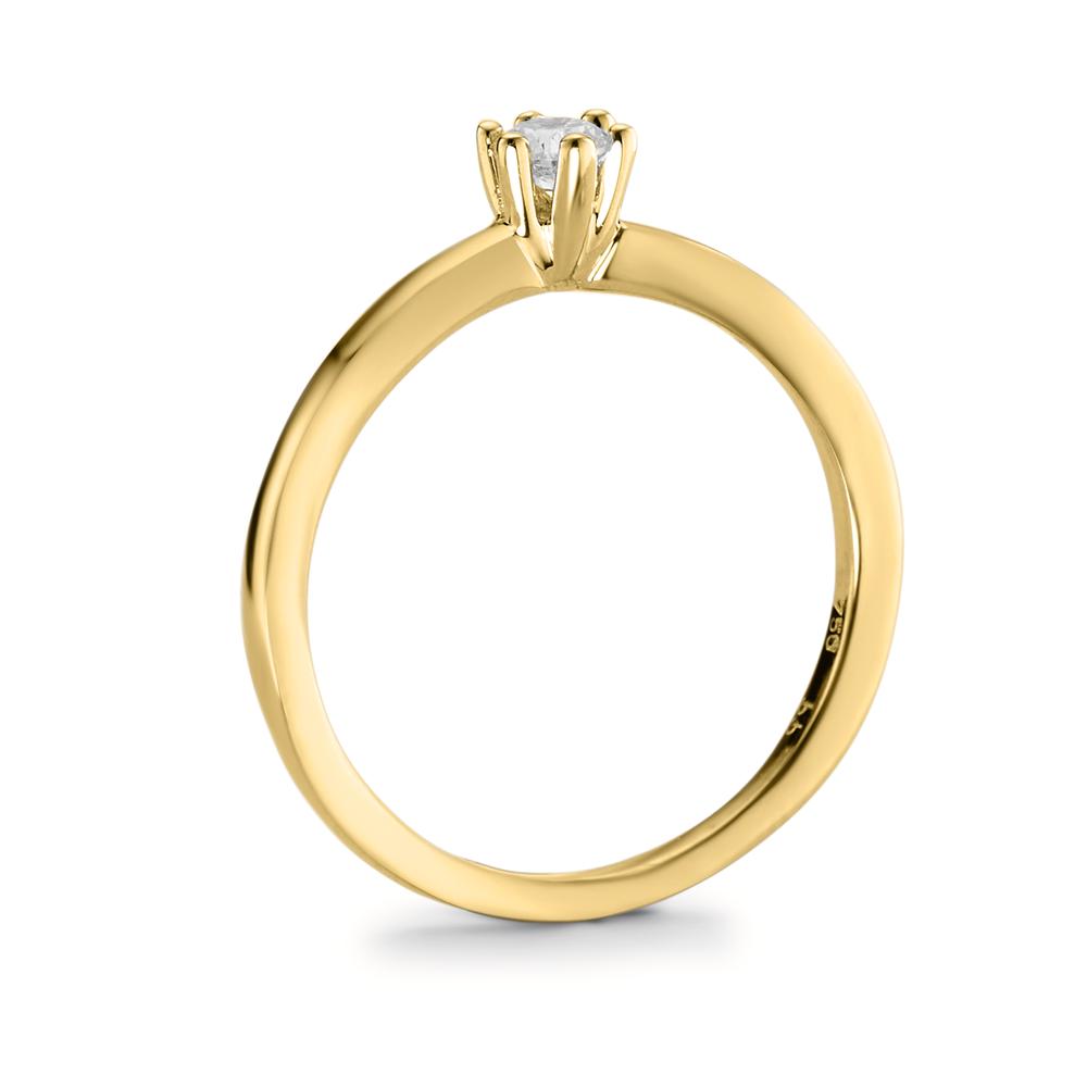 Solitaire ring 750/18K guld Diamant 0.15 ct, w-si