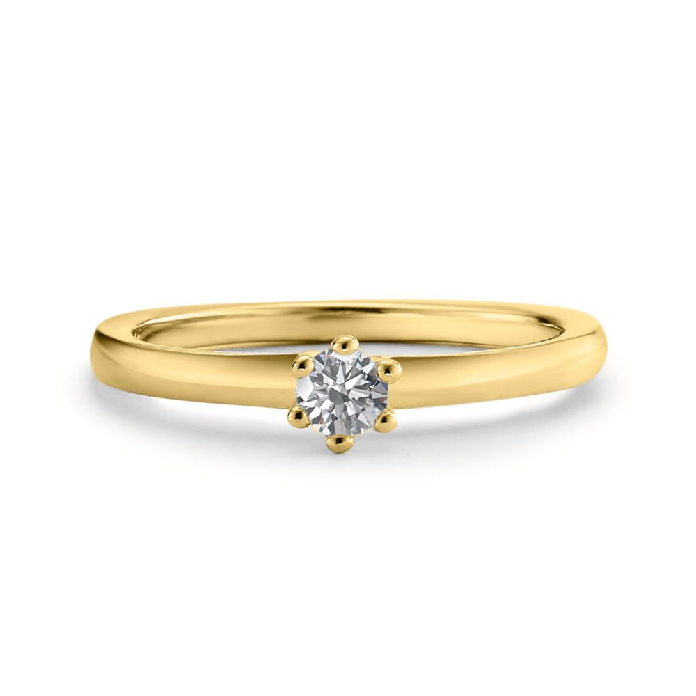 Solitaire ring 750/18K guld Diamant 0.15 ct, w-si