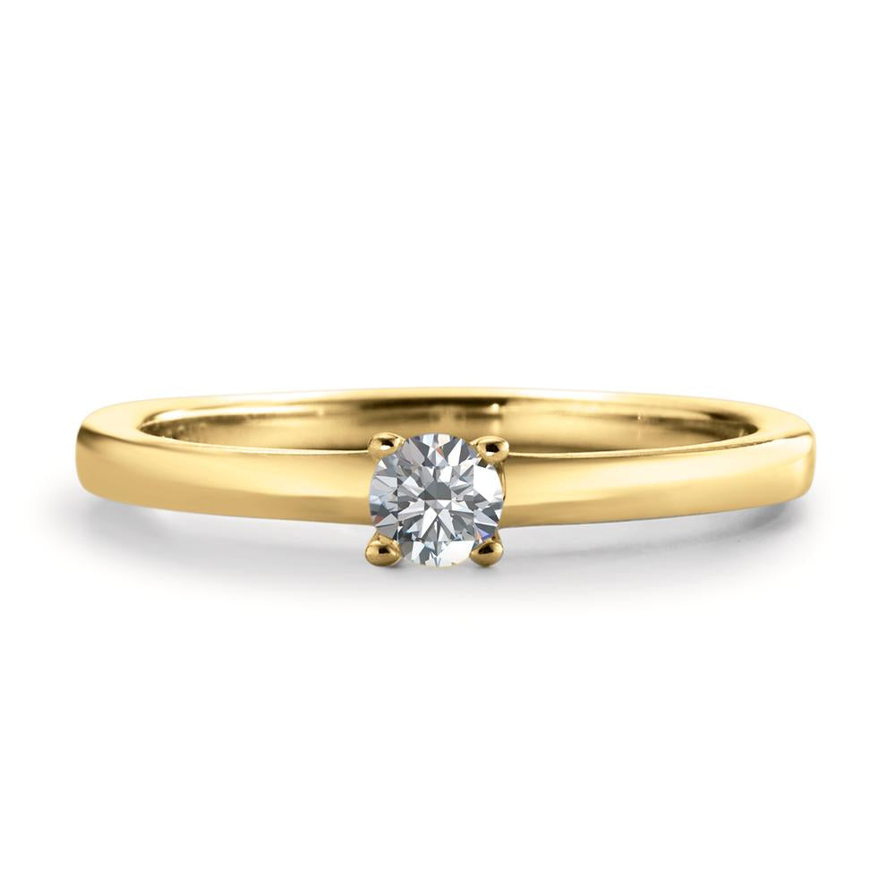 Solitaire ring 750/18K guld Diamant hvid , 0.15 ct, [Brillant], w-si