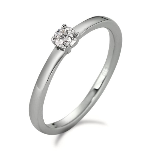 Solitaire ring 950 platin Diamant hvid , 0.15 ct, [Brillant], w-si