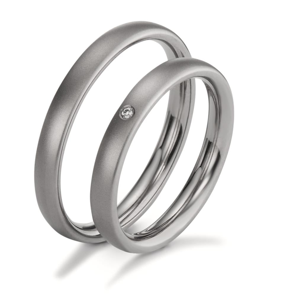 Partnerringe Titanium Diamant 0.01 ct, w-si