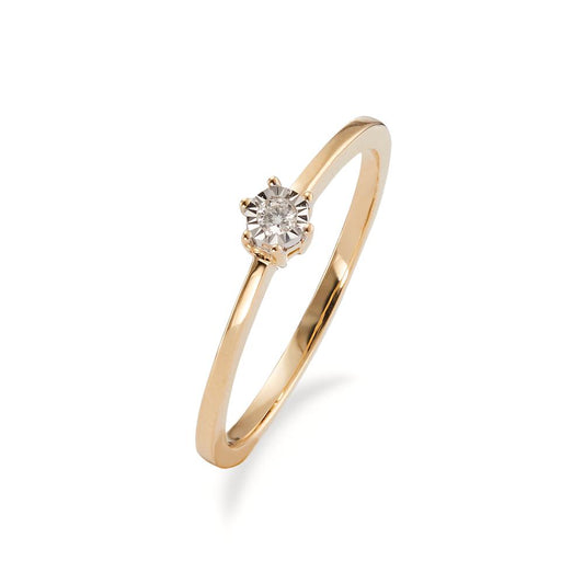 Solitaire ring 750/18K guld Diamant 0.03 ct, w-si tofarvet