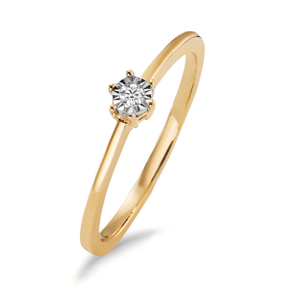 Solitaire ring 750/18K guld Diamant 0.03 ct, w-si tofarvet