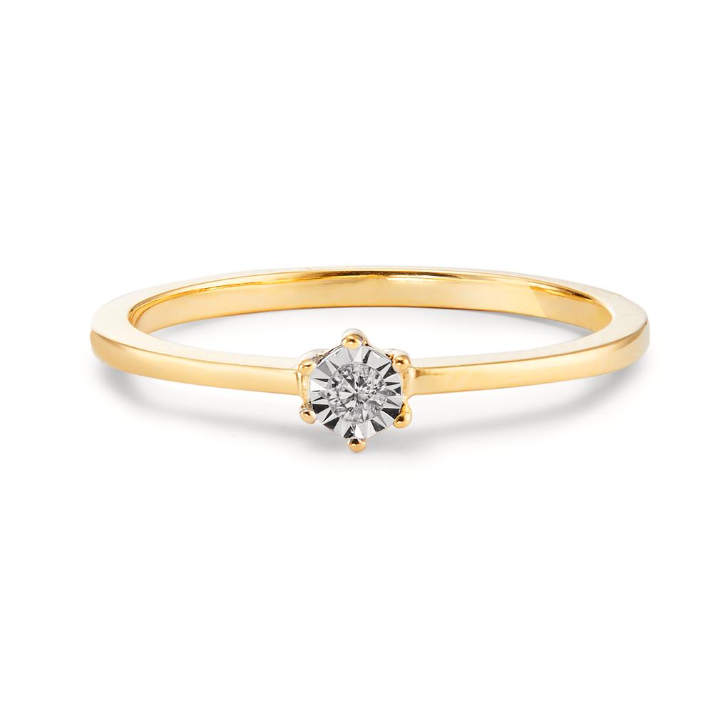 Solitaire ring 750/18K guld Diamant 0.03 ct, w-si tofarvet