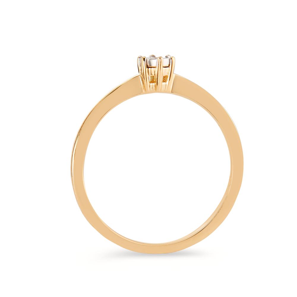 Solitaire ring 750/18K guld Diamant 0.03 ct, w-si tofarvet