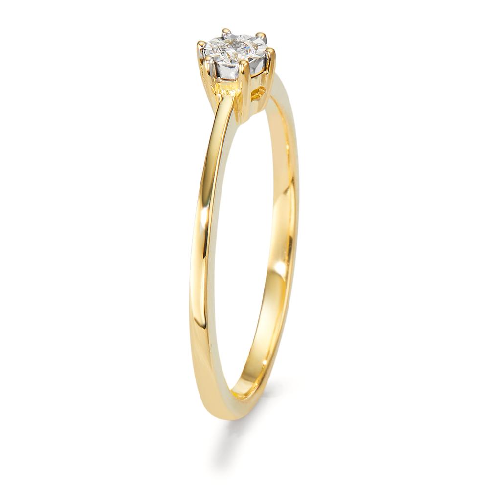 Fingerring 750/18K guld Diamant 0.05 ct, w-si tofarvet Ø4 mm