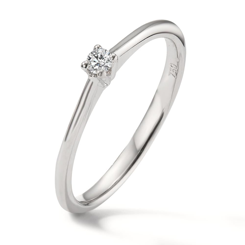 Solitaire ring 750/18K hvidguld Diamant 0.05 ct, w-si