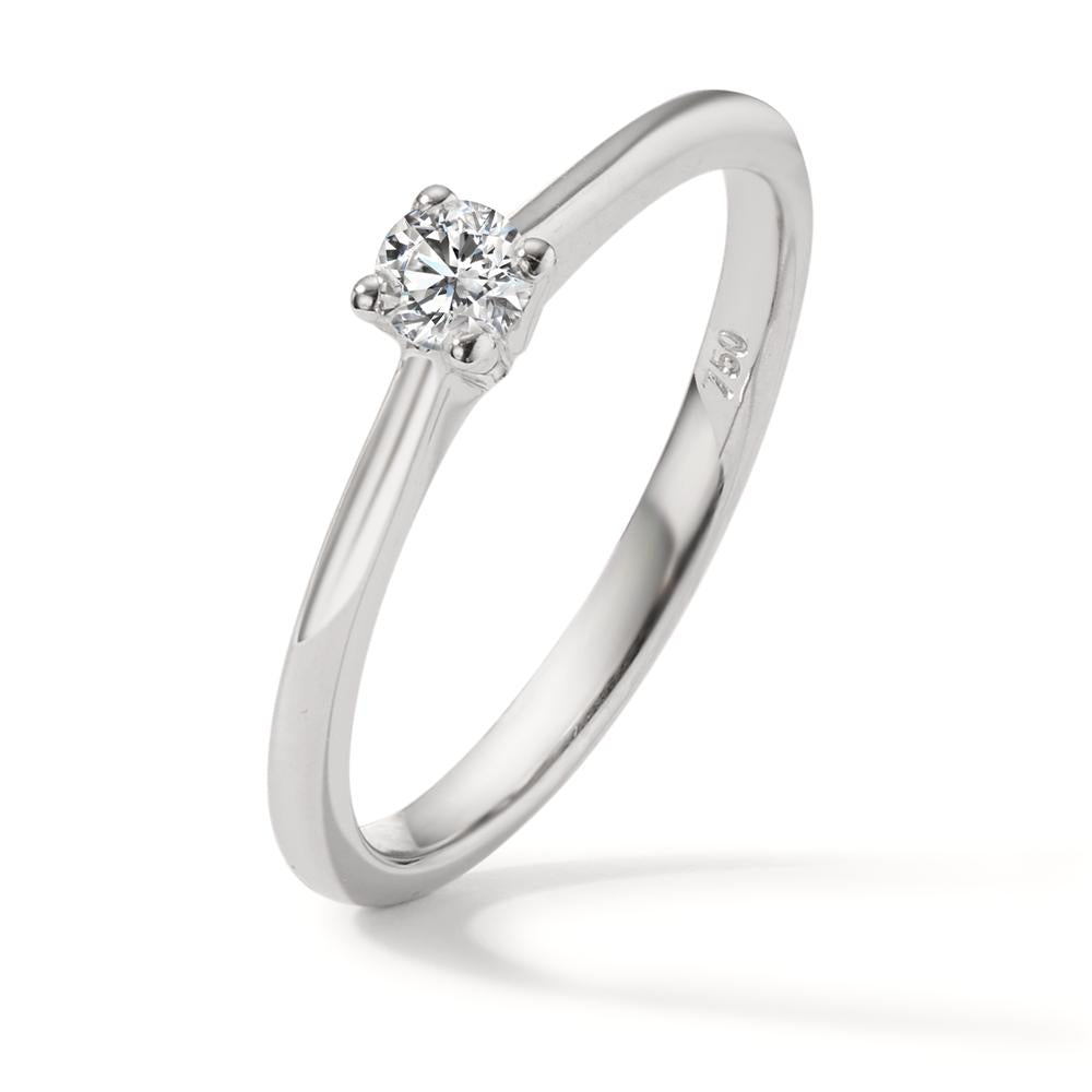 Solitaire ring 750/18K hvidguld Diamant 0.15 ct, w-si