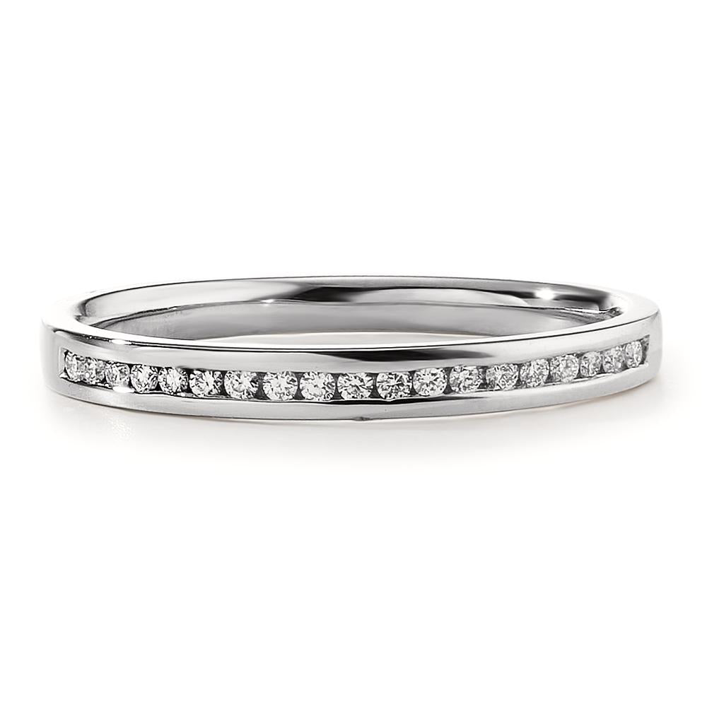 Memory ring 750/18K hvidguld Diamant 0.09 ct, 19 Sten , w-si