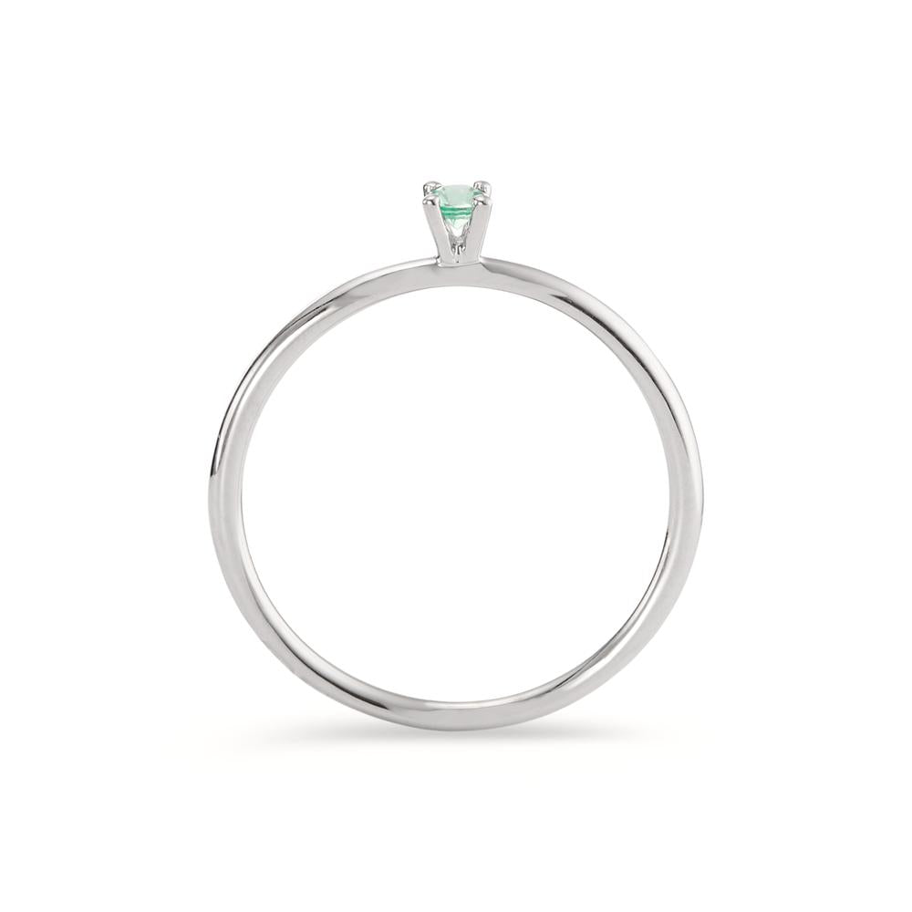 Solitaire ring 750/18K hvidguld Smaragd