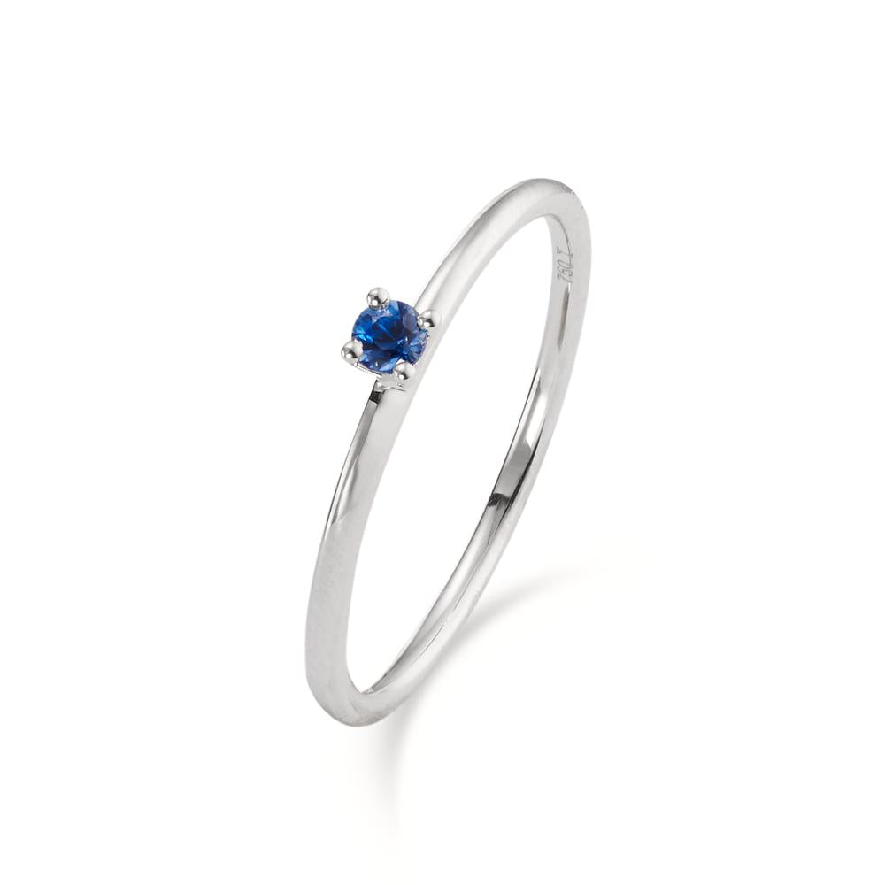 Solitaire ring 750/18K hvidguld Safir