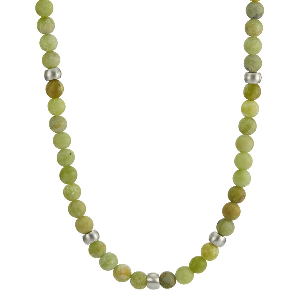 Collier Rustfrit stål Jade 72 Sten 50 cm Ø6.5 mm